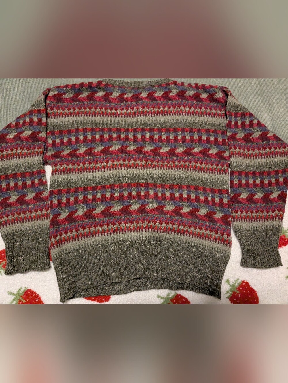 Vintage Mondi German geometric Wool Mohair knit sweater Medium - Picture 4 of 8